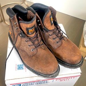 Worn once timberland pro pit boss steel toe work boots